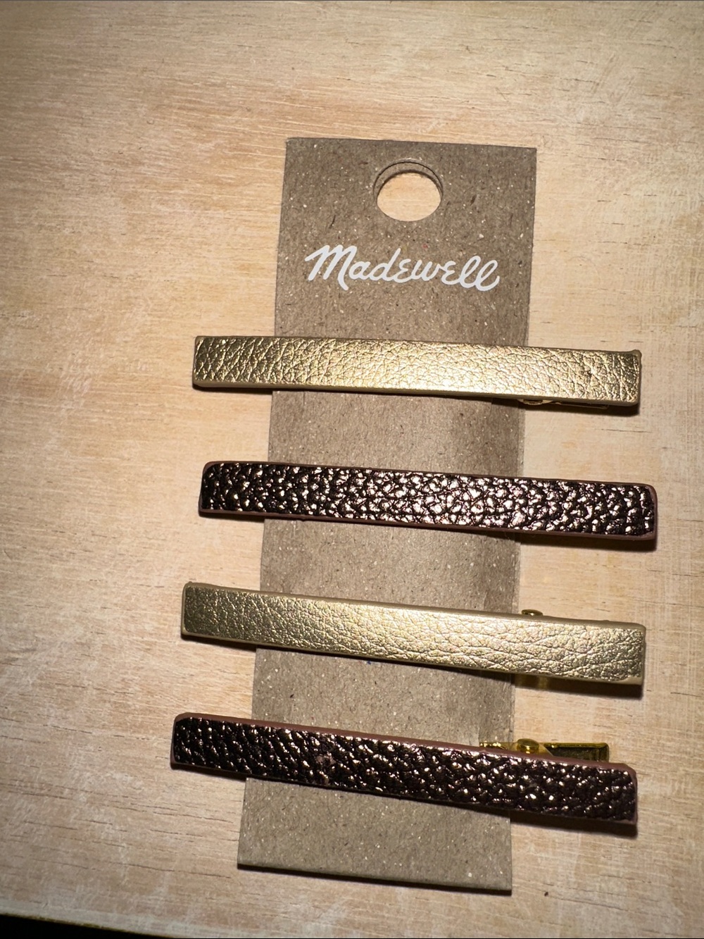 Madewell Metallic Finish Hair Clips in Gold & Bronze Tones